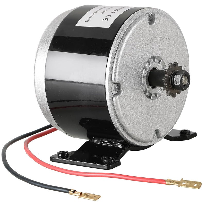 MYFULLY 24V DC 250W Brushed Permanent Magnet Electric Motor Generator Small Electric Scooter DC Motor 2550RPM for Electric Scooter Drive Speed Control, E-Bike, Wind Turbine PMA Generator (250, Watts) - Image 1